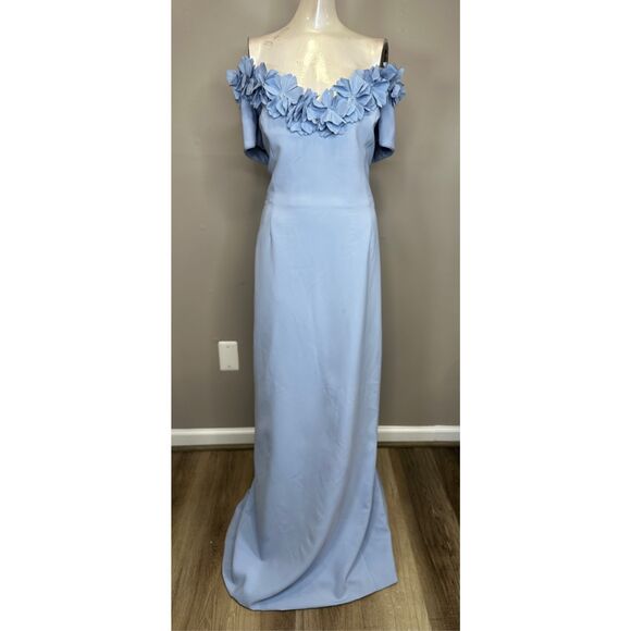 NWT Catherine Regehr Off Shoulder Sunflower Trumpet Skirt Gown Size US2 $3070 - Picture 3 of 9